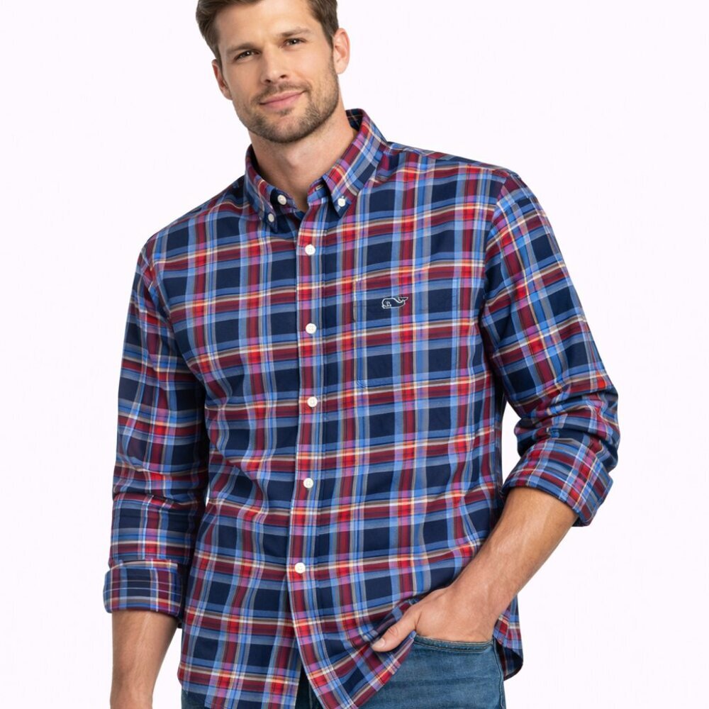 Vineyard Vines Men's Plaid Button-Down Shirt - Size Medium